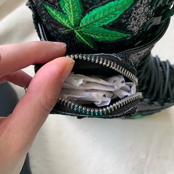 Dolls Kill Glitter Leaf Traitor Boots - Picture 13 of 16